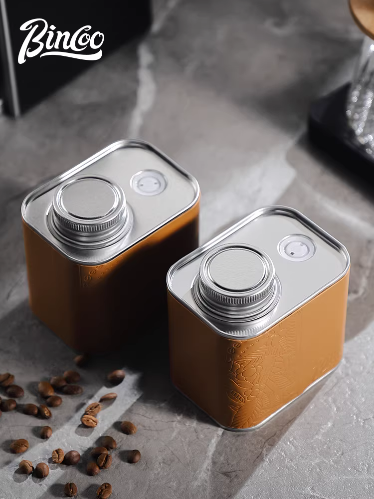 Bình chứa cà phê Bincoo, bình kín chân không, van xả một chiều, bình chứa cà phê bằng thiếc, bình chứa cà phê