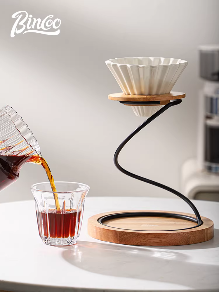 Bộ dụng cụ pha cà phê thủ công Bincoo, giá đỡ, bộ lọc cà phê gốm sứ, thiết bị lọc cà phê nhỏ giọt sáng tạo tại nhà