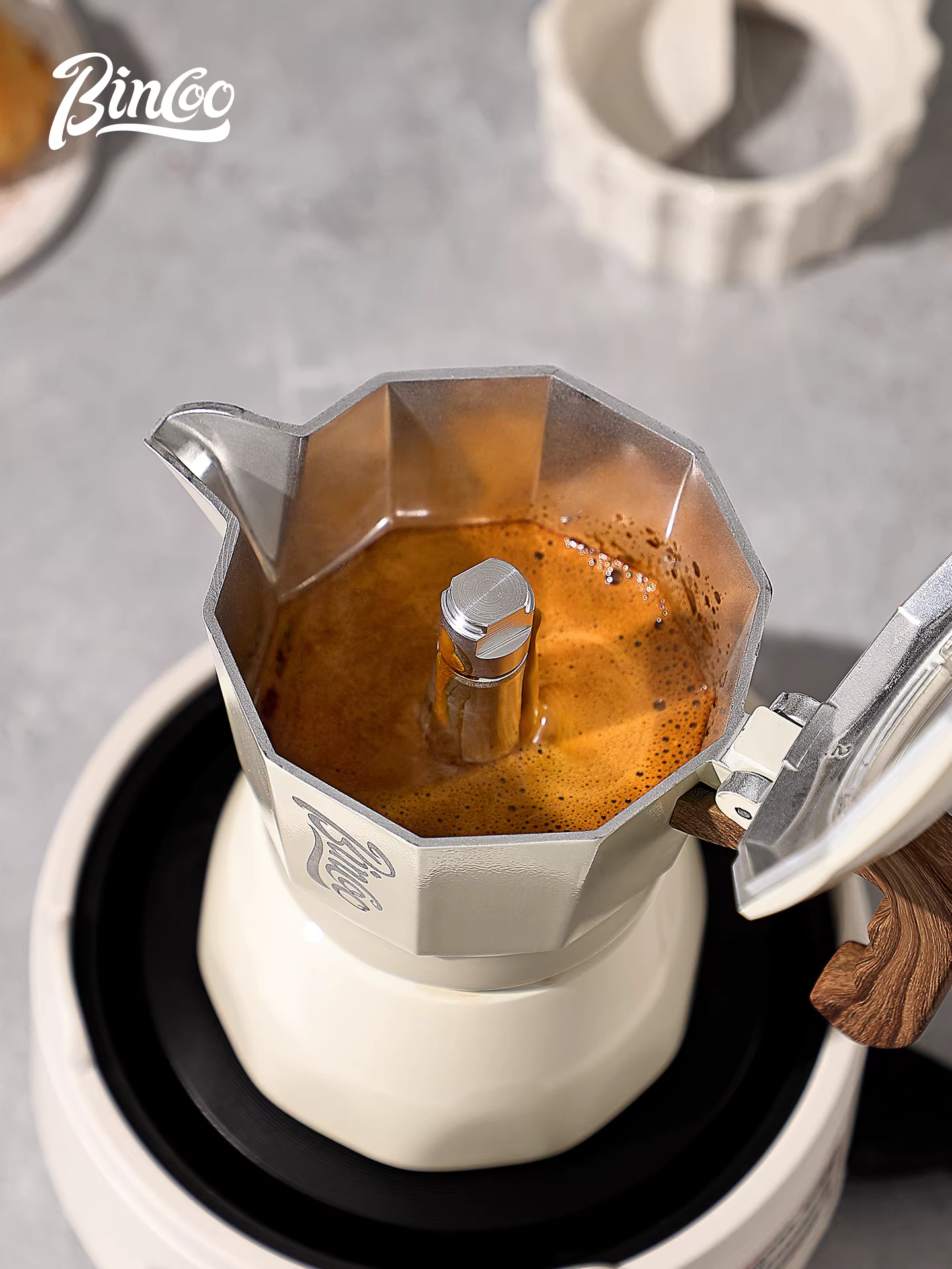 Bộ pha cà phê moka pot hai van Bincoo, hộp quà tặng, dùng trong nhà, chiết xuất espresso nhỏ gọn, lựa chọn quà tặng