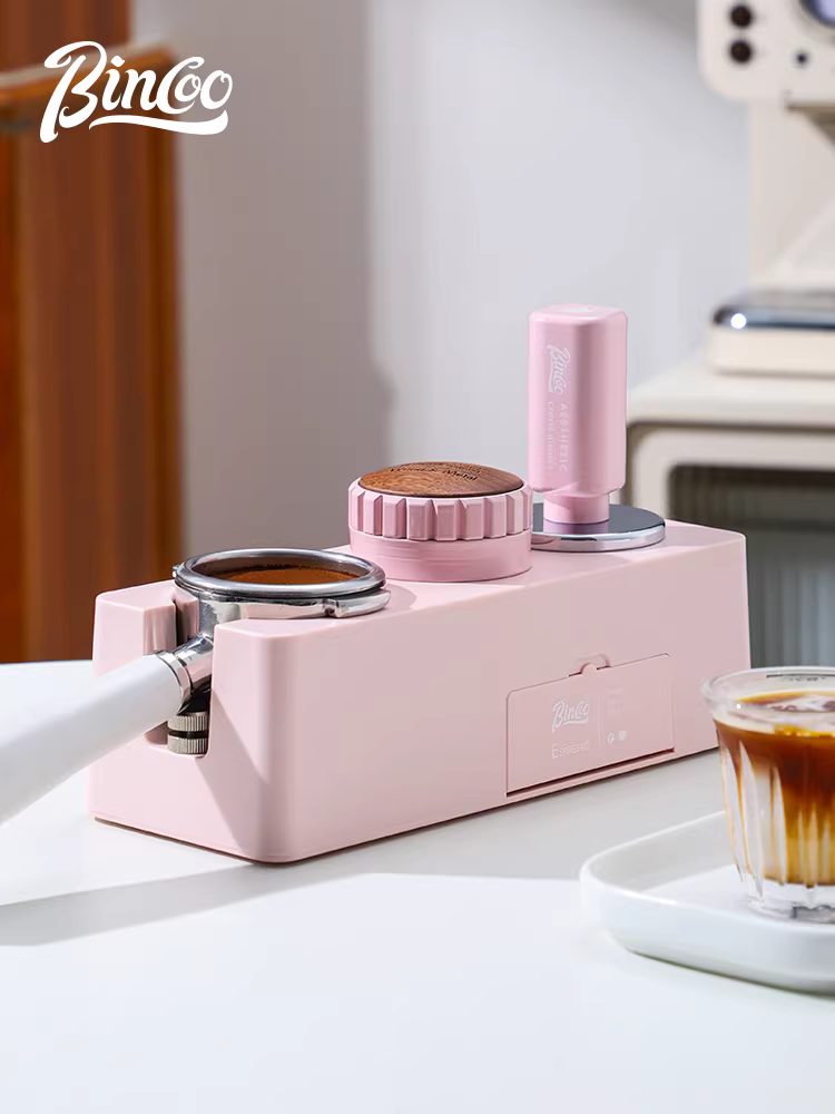 Bộ dụng cụ ép cà phê Bincoo màu hồng kiểu Ý, máy pha cà phê, phụ kiện đa năng 51/58mm
