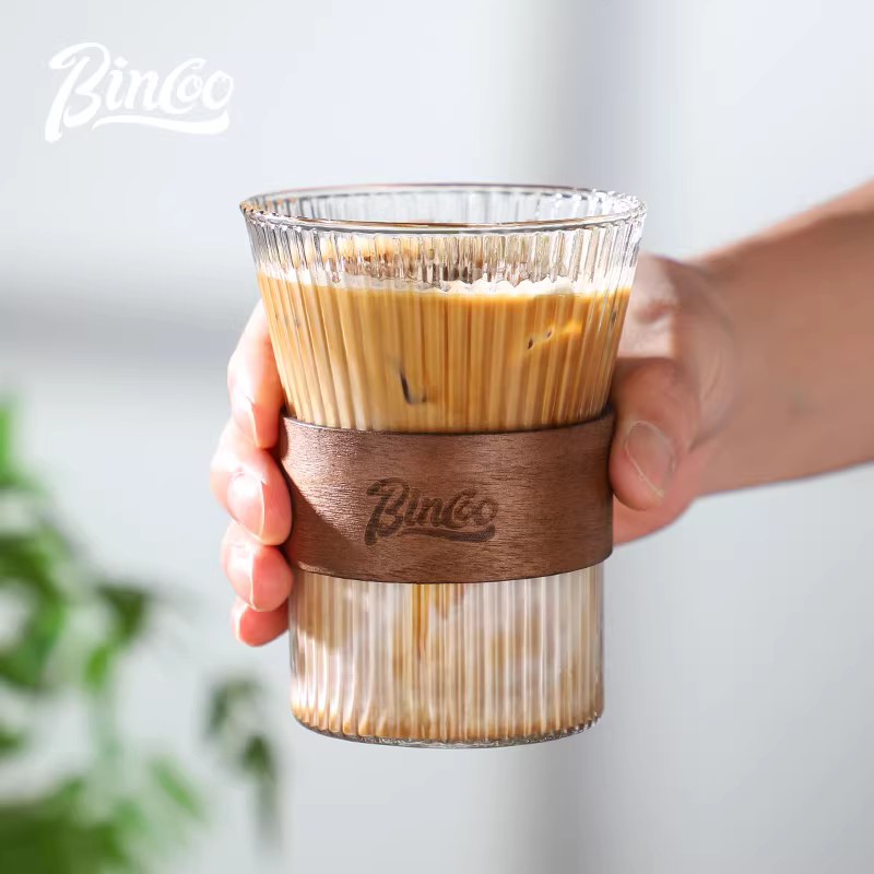 Ly cà phê thủy tinh Bincoo, ly Americano đá, ly trà chiều espresso latte, ly nước cao cấp