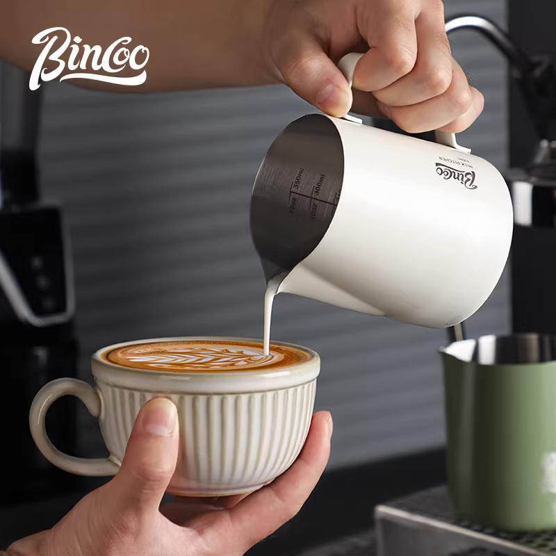 Bình pha cà phê latte art Bincoo có vòi nhọn, bình tạo bọt sữa chuyên nghiệp, dụng cụ tạo bọt sữa với phụ kiện tạo bọt sữa, thép không gỉ.