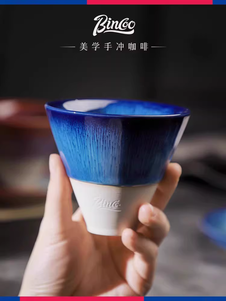 Bộ tách trà cà phê gốm sứ Bincoo, tách vẽ latte, tách trà nhỏ giọt sáng tạo cổ điển, cốc nước gia dụng