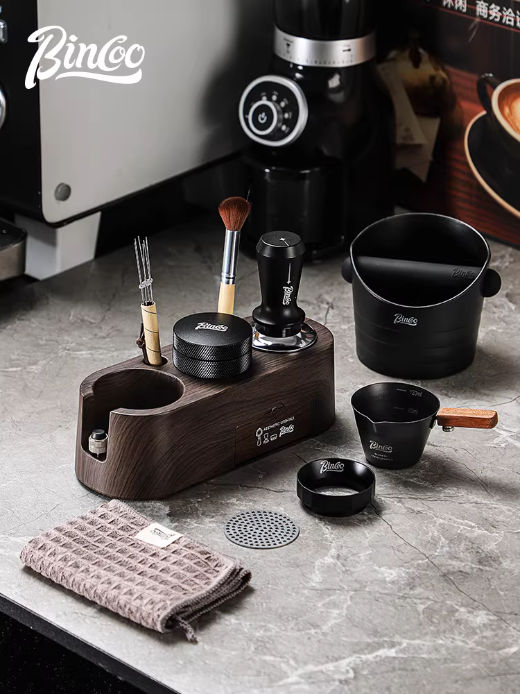 Bộ dụng cụ pha cà phê Bincoo, bộ ba gồm đế phân phối và dụng cụ nén, máy pha cà phê espresso 51mm/58mm