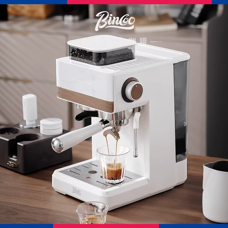 Máy pha cà phê espresso bán tự động Bincoo tích hợp chức năng tạo bọt sữa và hơi nước, máy xay cà phê nhỏ dùng trong nhà để pha cà phê lạnh