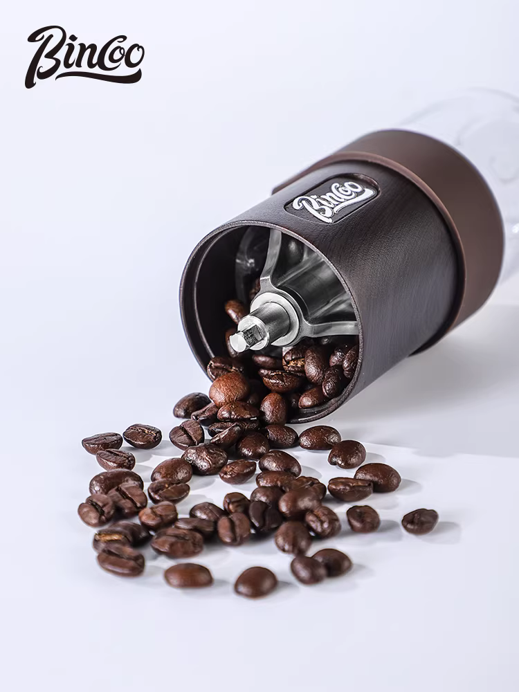 Máy xay cà phê bằng tay Bincoo vân gỗ dùng cho gia đình, máy xay cà phê bằng tay cầm tay, máy pha cà phê bằng tay.