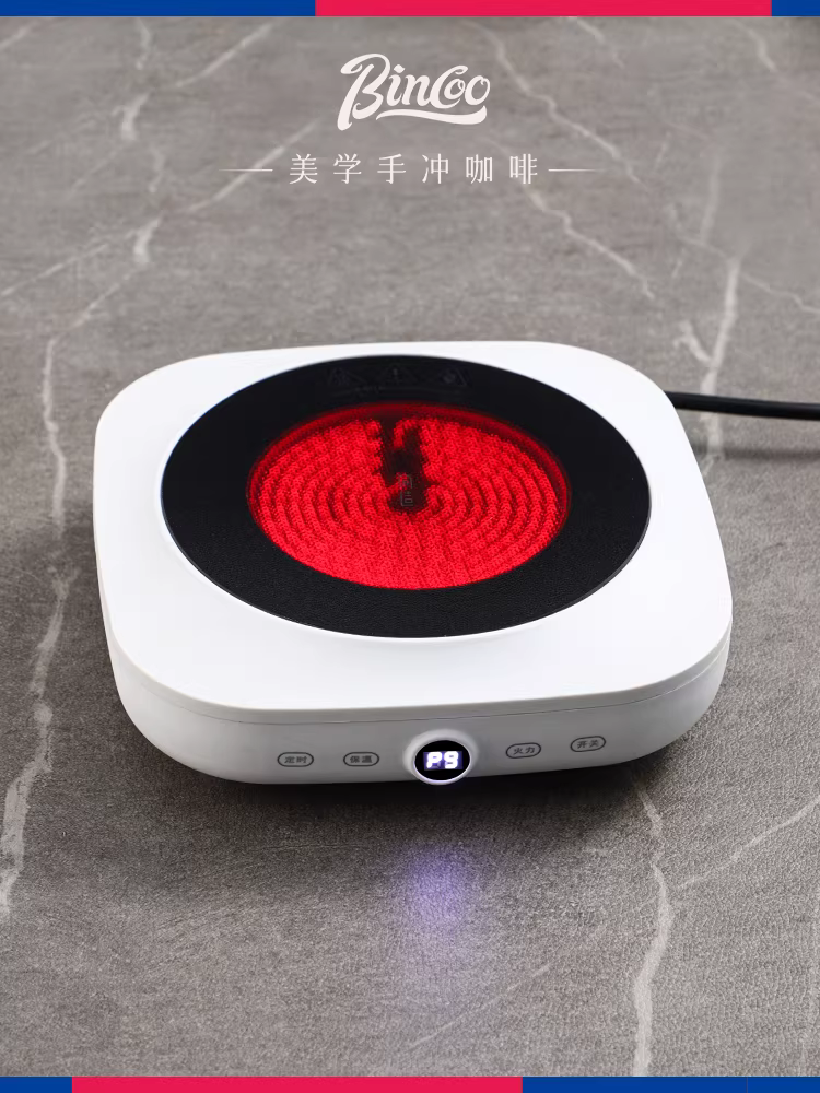 Bếp điện gốm Bincoo Moka pot dùng trong gia đình, bếp nhỏ để pha trà, cà phê và đun nước, di động.