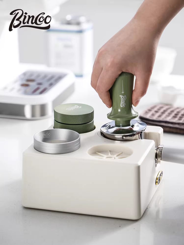 Bộ dụng cụ pha cà phê Bincoo: đế tamper hình vuông, khăn tamper đàn hồi, bộ dụng cụ pha cà phê 51/58mm, giá để đồ pha cà phê