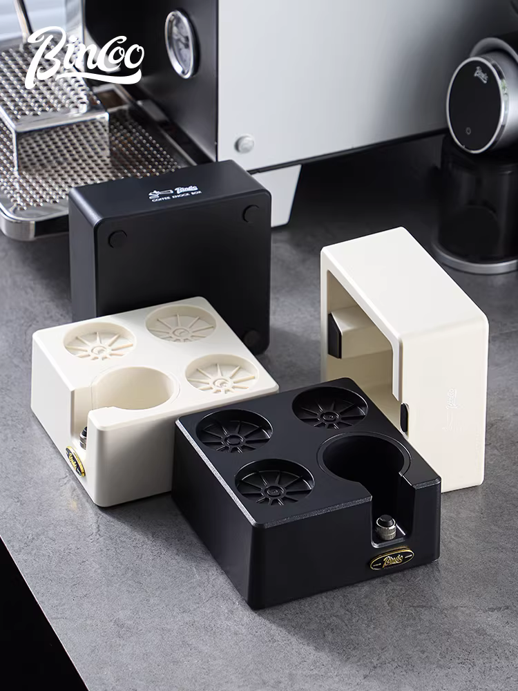 Bộ dụng cụ ép cà phê Bincoo bằng thép không gỉ, kèm đế ép đàn hồi, thiết bị kiểu Ý, hộp đựng bã cà phê