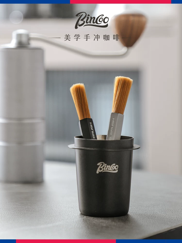 Bàn chải vệ sinh cà phê Bincoo bằng hợp kim nhôm, bàn chải vệ sinh nhỏ gọn cho quầy cà phê, bàn chải vệ sinh máy xay cao cấp