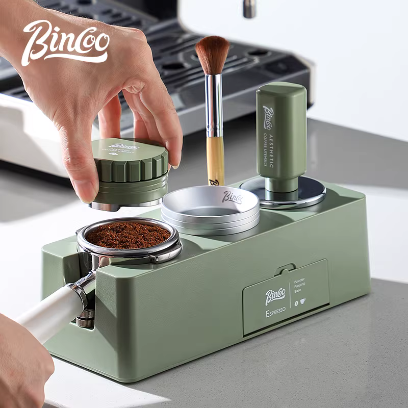 Bộ dụng cụ nén cà phê Bincoo, búa nén, dụng cụ phân phối bột đàn hồi, bộ ba món, máy pha cà phê 51/58mm