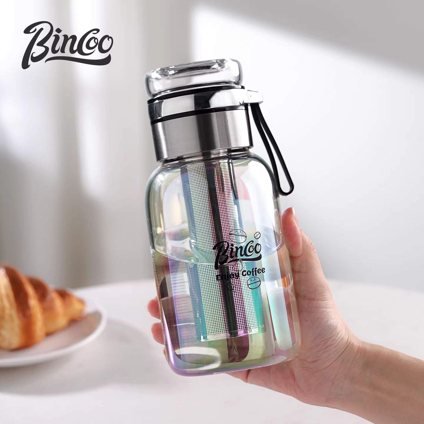 Ly cà phê lạnh Bincoo nhiều màu sắc, bình pha cà phê lạnh, cốc pha cà phê lạnh, ly trà trái cây, bình nước lạnh, ly nước thủy tinh