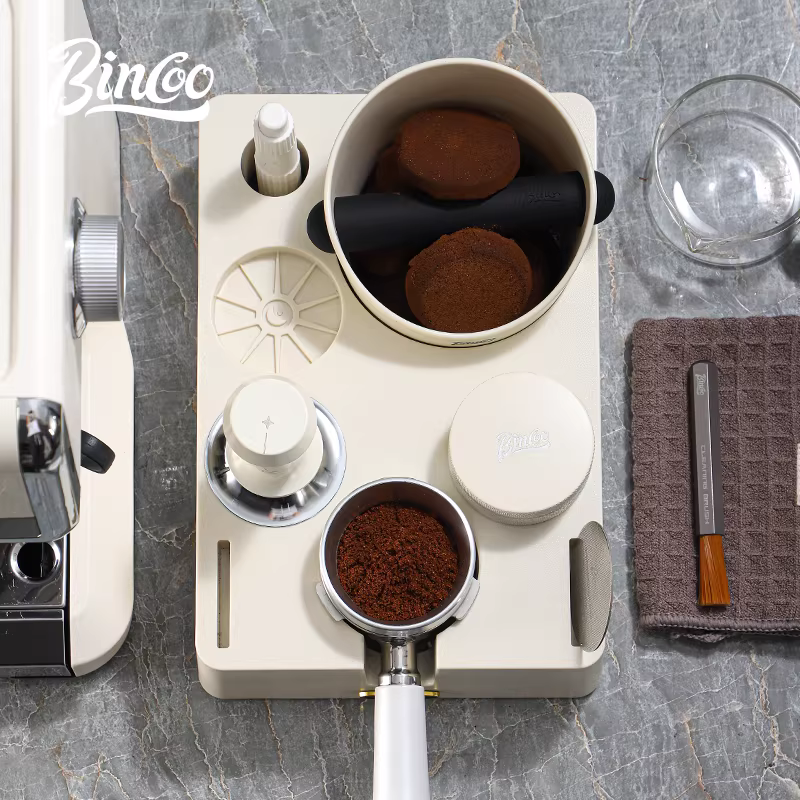Bộ dụng cụ pha cà phê Bincoo: đế ép cà phê đa năng, hộp đựng bã cà phê, dụng cụ phân phối cà phê, tay cầm ép cà phê