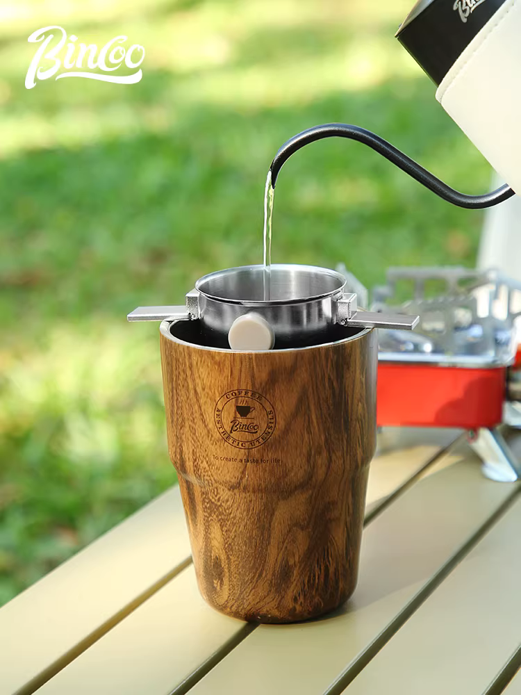 Bộ ấm pha cà phê thủ công Bincoo, thiết bị pha cà phê ngoài trời, máy xay cà phê cầm tay, túi đựng di động, cốc du lịch