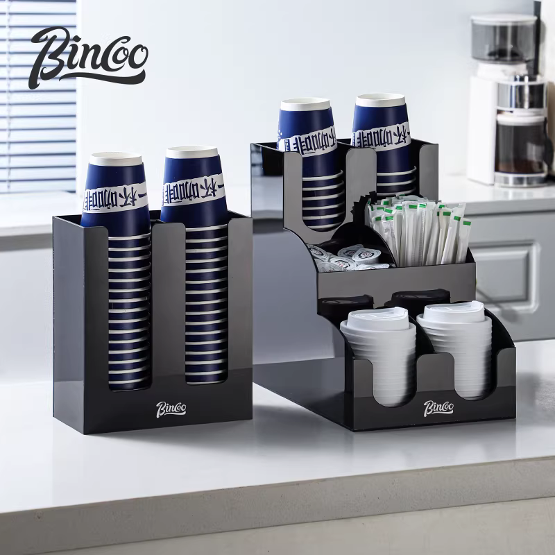 Giá để đồ quán cà phê Bincoo, giá để cốc đóng gói, phụ kiện cốc trà sữa, giá để đồ đa năng sáng tạo, quầy bar