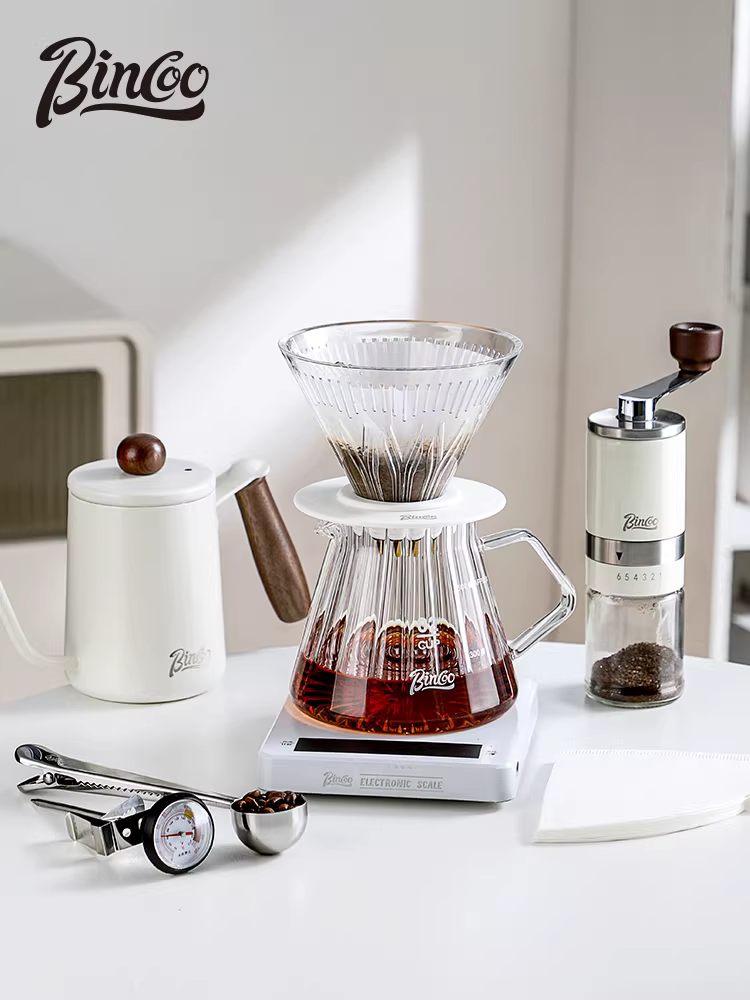 Bộ pha cà phê thủ công Bincoo, thiết bị ngoài trời, máy xay cà phê bằng tay, bộ đầy đủ