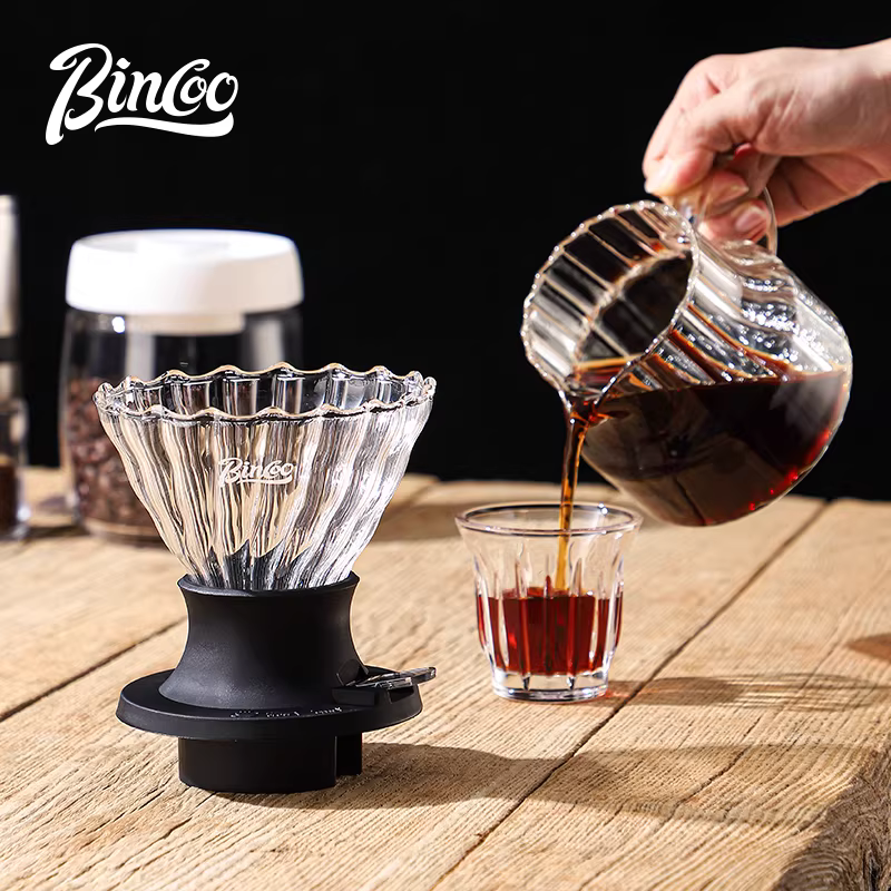 Bộ pha cà phê thủ công bằng kính Bincoo, máy pha cà phê bằng tay, dụng cụ chia sẻ cà phê, cốc thông minh V60, cốc lọc nhỏ giọt