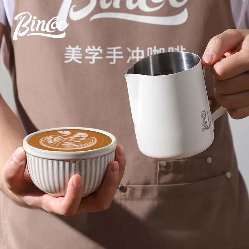 Bình pha cà phê latte art Bincoo có vòi nhọn, bình tạo bọt sữa chuyên nghiệp, dụng cụ tạo bọt sữa với phụ kiện tạo bọt sữa, thép không gỉ.