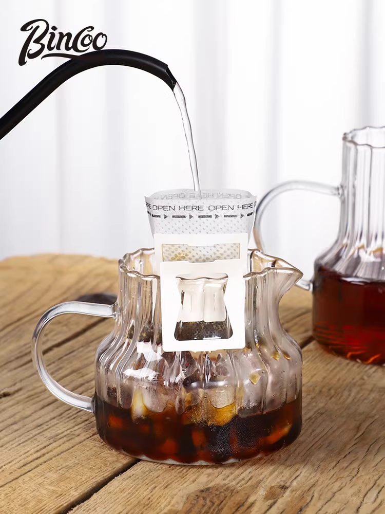Bình pha cà phê Bincoo, bình thủy tinh, trà lạnh, ấm trà hoa, dụng cụ pha cà phê lạnh tại nhà, bộ lọc cà phê pha tay, chịu nhiệt cao