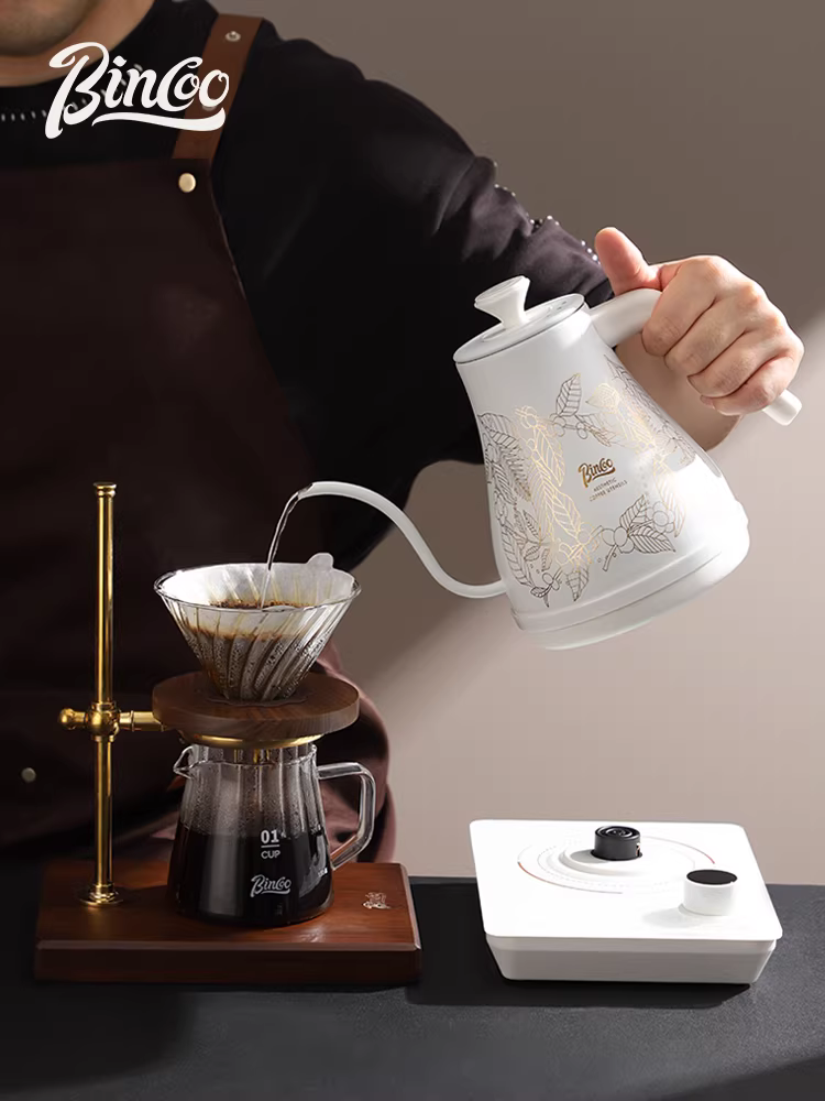 Bộ ấm pha cà phê có điều khiển nhiệt độ Bincoo, vòi nhỏ, có thể điều chỉnh nhiệt độ, nhiệt độ không đổi, ấm đặc biệt để pha trà, ấm điện.