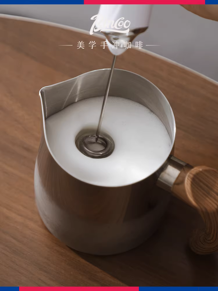 Máy đánh bọt sữa điện Bincoo, tạo hình nghệ thuật cà phê latte, máy đánh bọt sữa tự động, que khuấy cầm tay nhỏ gọn, máy đánh bọt cầm tay