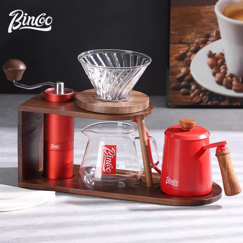 Bộ ấm pha cà phê thủ công Bincoo, máy pha cà phê xay tay, giá để đồ quay tay, bộ ấm pha cà phê thủ công hoàn chỉnh
