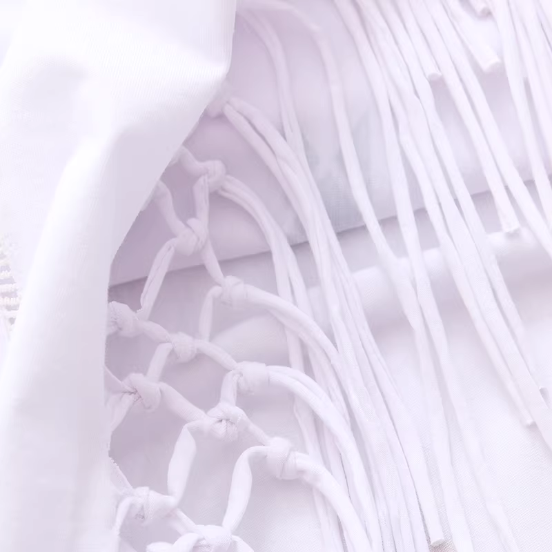 Dream Box 2022 Mùa Hè Mới Họa Tiết Hình Học In Hình Mũi Nữ Cổ Tròn Đa Năng Rời Handmade Tua Rua Áo Thun Cotton