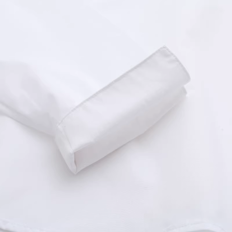 Áo sơ mi thêu hoa phong cách dân tộc Xuân 2024 Dream Box, cổ đứng, kiểu dáng rộng rãi, chất liệu cotton trắng đa năng