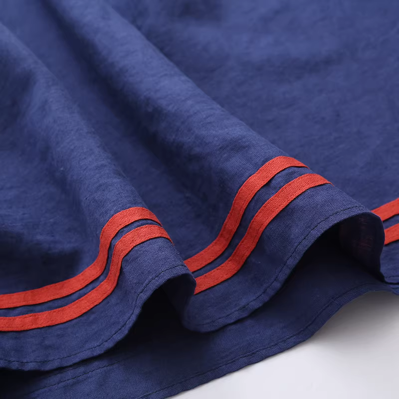 Dream Box 2022 Mùa Hè Mới Ngọt Nơ Cotton Nữ Thủy Thủ Cổ Áo Chui Đầu Tay Ngắn Nơ Lỏng Lẻo Đầm