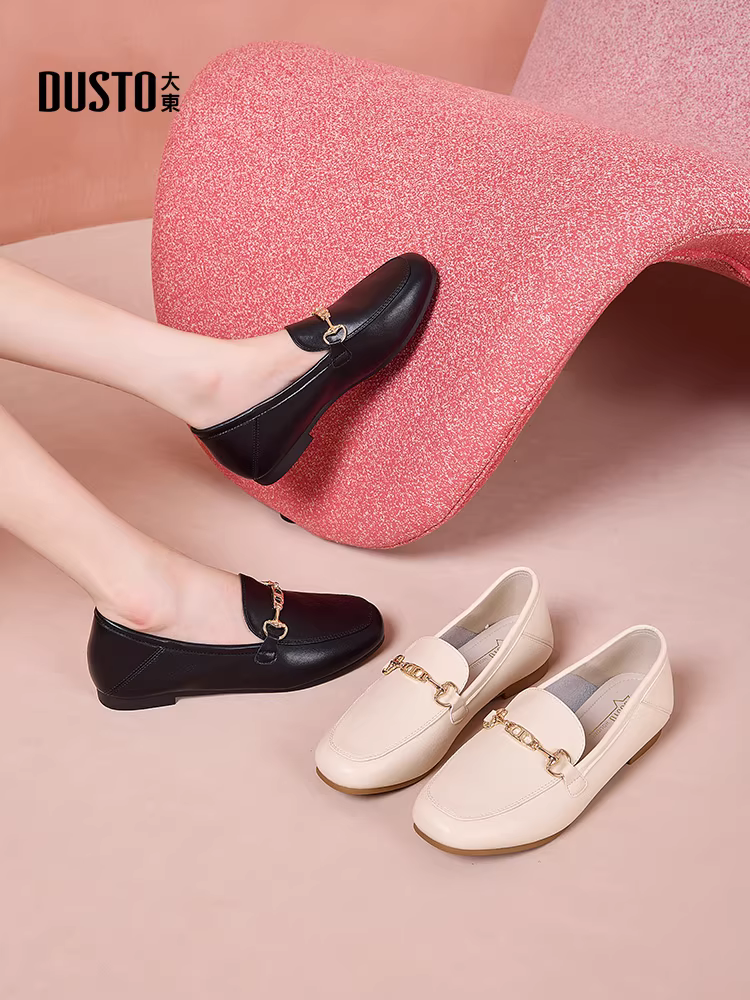 Giày bệt nữ 2025 kiểu mới thu đông, giày lười đế mềm, giày da nhỏ, tăng chiều cao ẩn giấu