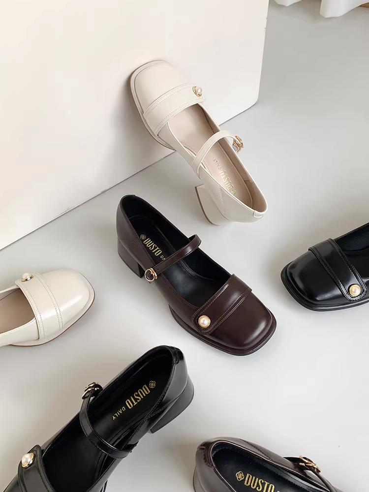 Giày Mary Jane nữ Dadaoyang kiểu dáng mới mùa thu 2025, lấy cảm hứng từ Chanel, đế xuồng cao gót thanh lịch.