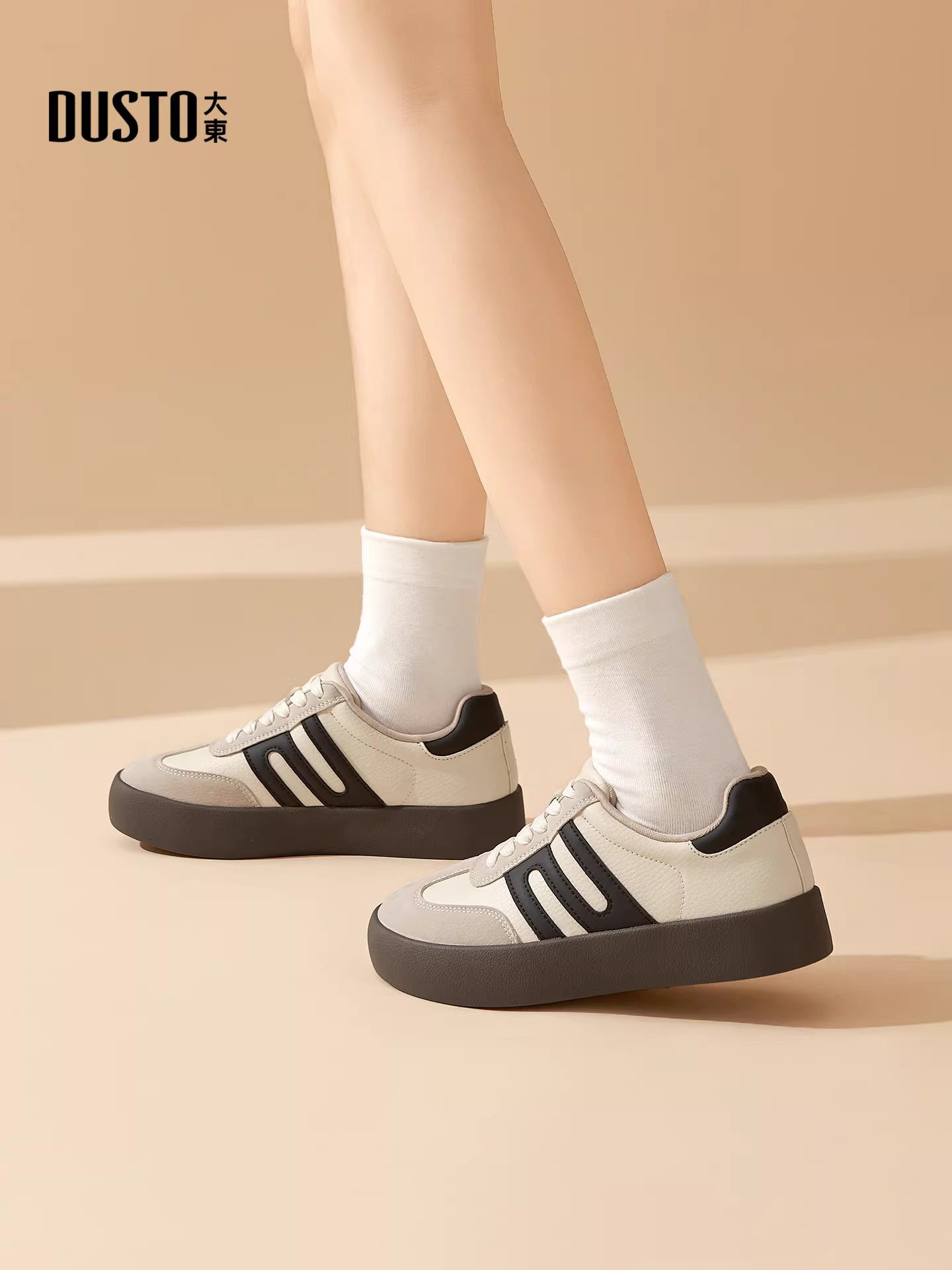 Giày thể thao đế dày Dadong dành cho nữ, giày thể thao cổ điển retro mùa thu đông 2025, giày thể thao đa năng dành cho nữ.