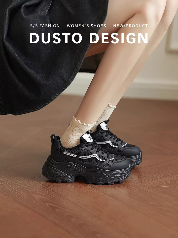 Giày thể thao nữ đế dày 2025 mẫu mới thu đông, giày đế cao tăng chiều cao, giày thể thao mùa đông nữ