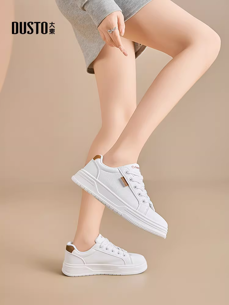 Giày thể thao Dadong nữ 2025 kiểu mới hot mùa thu đông, giày bệt trắng đế dày đa năng