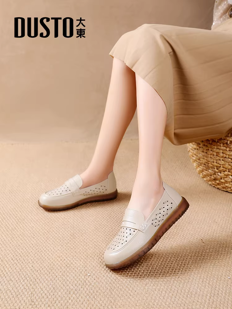 Giày bệt nữ mùa thu 2025, giày đế dày chống trơn mới dành cho mẹ, thoải mái và không gây mỏi cho phụ nữ trung niên và người già, thích hợp phối cùng váy.