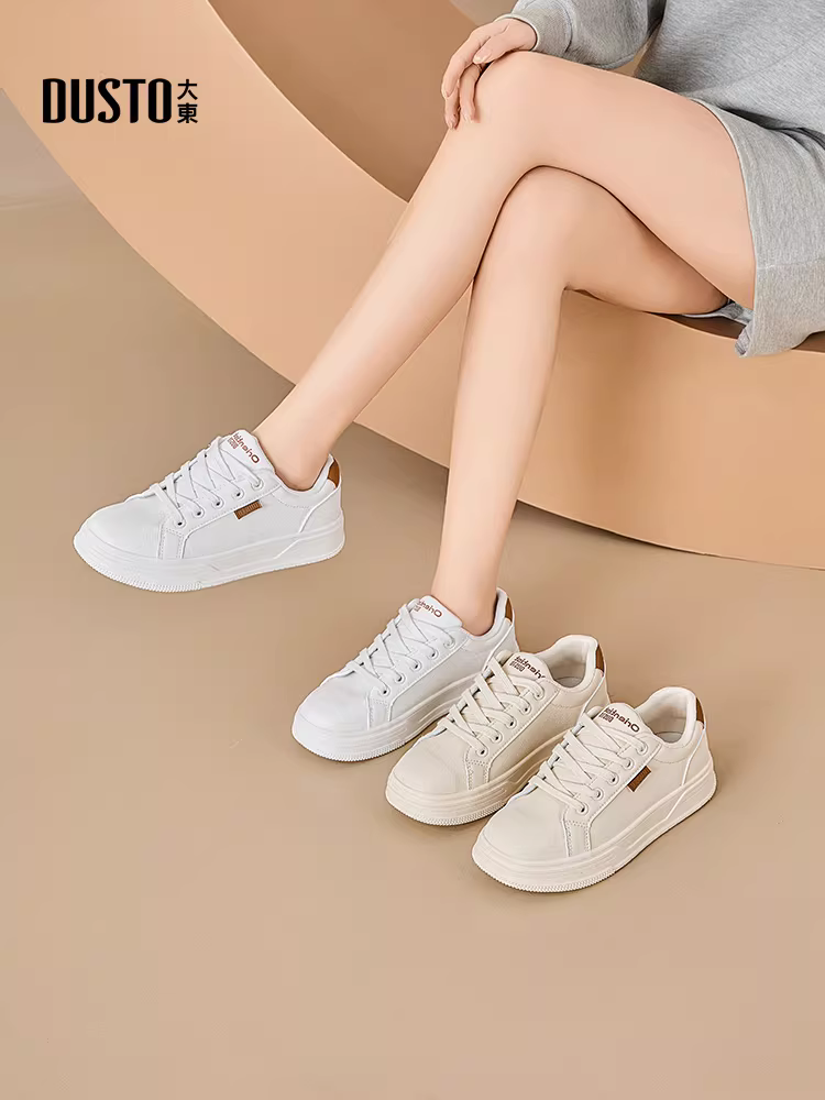 Giày thể thao Dadong nữ 2025 kiểu mới hot mùa thu đông, giày bệt trắng đế dày đa năng