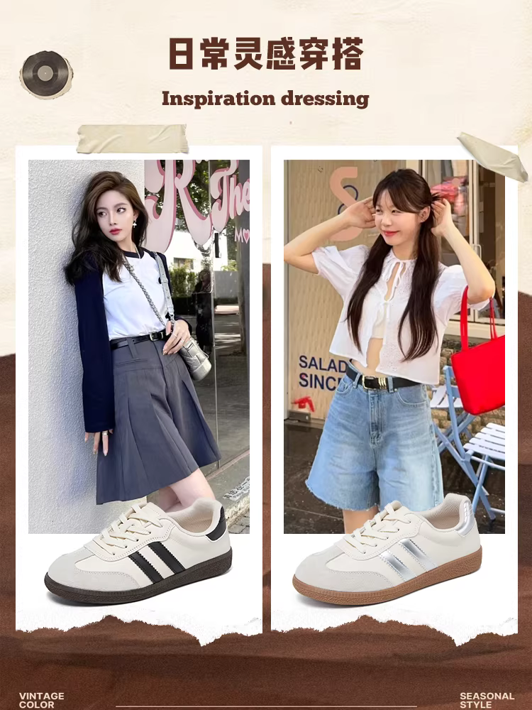 Giày nữ Dadong Juhao Daxun 2025 Thu/Đông mới, giày nữ đa năng, giày trắng học sinh, giày thể thao đế dày, giày sneaker thường ngày