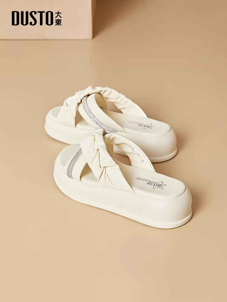 Dép đế dày chống trơn Dadong mang cảm giác như bước trên mây dành cho nữ, thích hợp đi ngoài trời mùa hè, kiểu Pháp mới mùa hè 2025, dép xăng đan đẹp và thoải mái không làm mỏi chân.