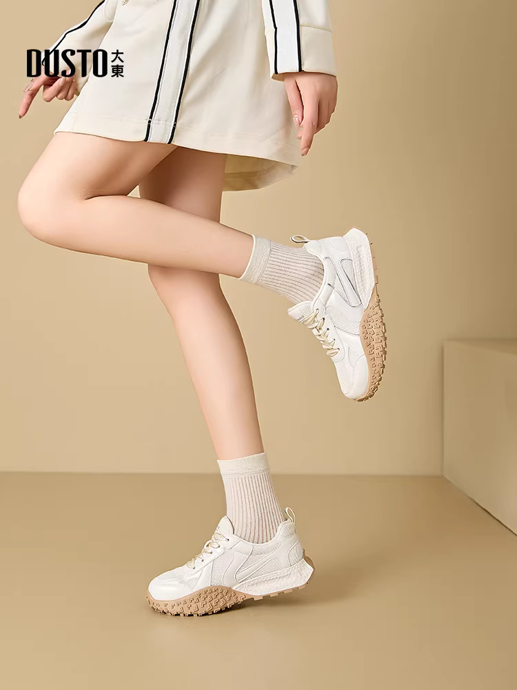 Giày đế dày Dadong kiểu Forrest Gump dành cho nữ, giày thời trang thu đông 2025 mới, giày thể thao thông thường, giày chạy bộ nữ.