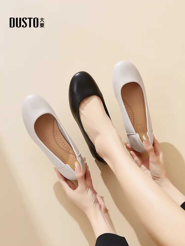 Giày công sở nữ thoải mái khi đứng lâu, giày cao gót đế thô màu đen mùa thu mới 2025, giày cao gót đi làm nữ.