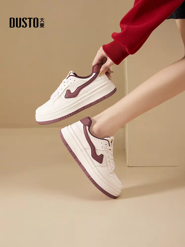 Giày thể thao đế xuồng nữ, mẫu mới hot mùa thu đông 2025, giày đa năng, phong cách thường ngày, đế mềm.