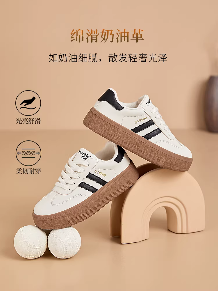 Giày thể thao nữ đế dày 2025 mẫu mới hot thu đông phong cách retro Đức, đa năng, giày trắng thường ngày