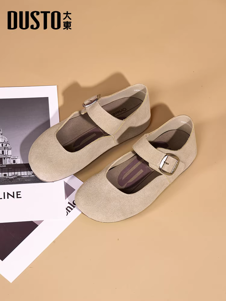Giày Dadong Birkenstock nữ, kiểu mới thu đông 2025, giày nữ đế mềm dễ thương và độc đáo, giày Mary Jane đế bằng cổ điển.
