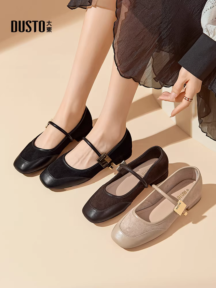 Giày nữ kiểu Pháp Dadong 2025, giày mùa thu mới phối chân váy, giày Mary Jane cổ điển, giày dạ hội siêu mềm.