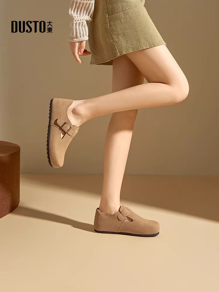 Giày nữ kiểu Birkenstock mùa thu đông 2025 đế mềm êm chân, kiểu lười, giày bệt