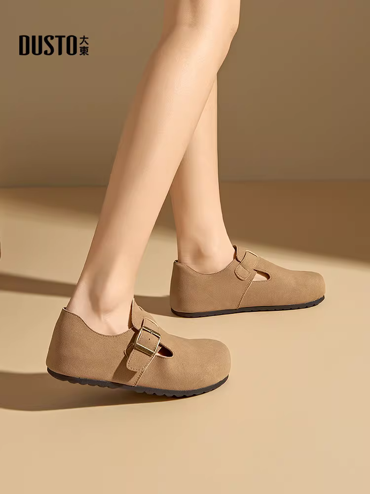 Giày nữ kiểu Birkenstock mùa thu đông 2025 đế mềm êm chân, kiểu lười, giày bệt