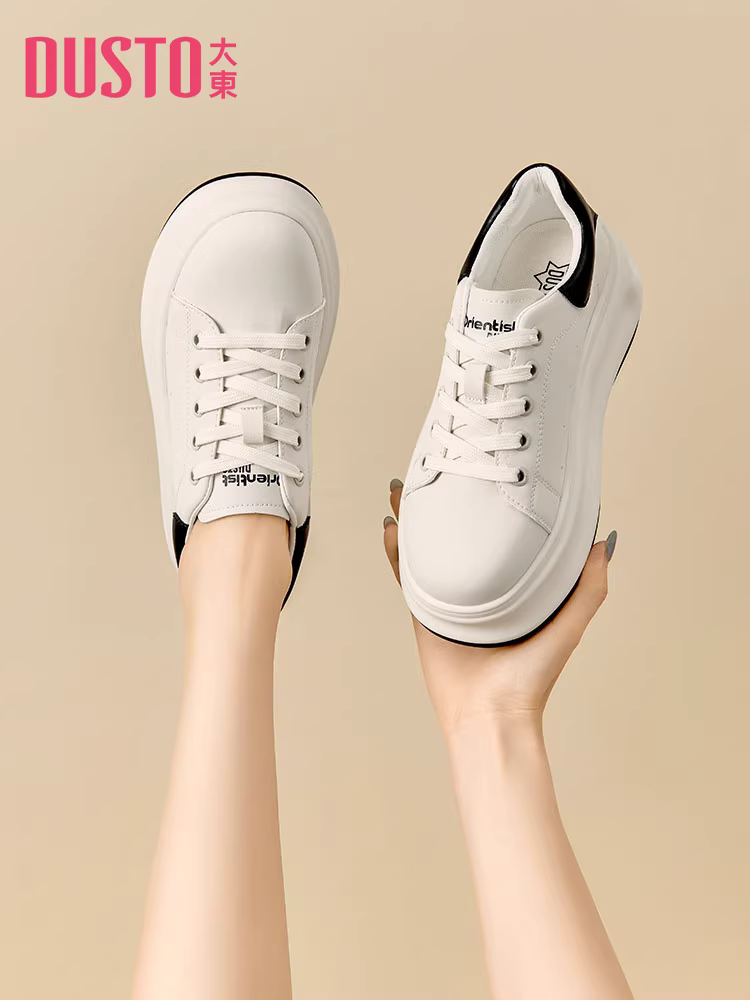 Giày thể thao cao cấp Dadong màu trắng dành cho nữ, mẫu giày thu đông 2025 mới thịnh hành, giày đế dày McQueen, giày thể thao đa năng dành cho nữ.