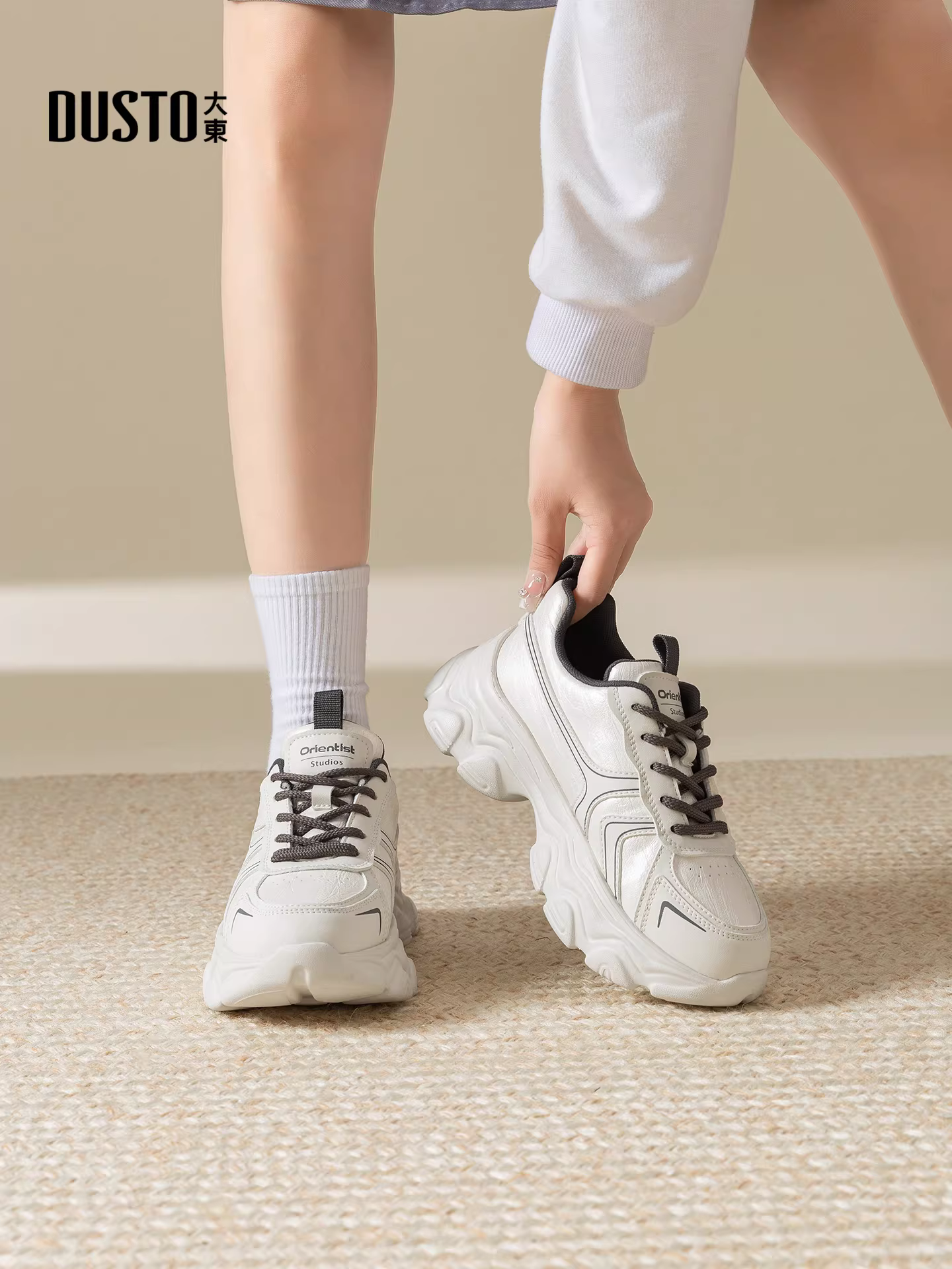 Giày thể thao đế dày nữ kiểu dáng mới thu đông 2025, giúp chân trông nhỏ nhắn hơn, giày thể thao đa năng thời trang, phong cách thường ngày dành cho nữ