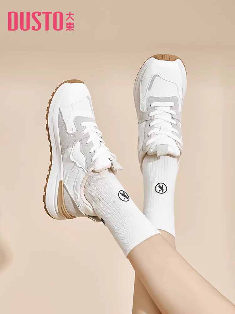 Giày Dadong Super Popular Forrest Gump dành cho nữ 2025 Giày mới mùa thu đông Giày đế dày tăng chiều cao Giày bố Giày thể thao nhẹ dành cho nữ