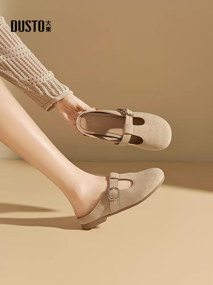 Giày lười nữ kiểu Birkenstock Dadong mùa thu đông 2025 đế mềm, kiểu dáng xỏ ngón, mũi kín, đi ngoài trời